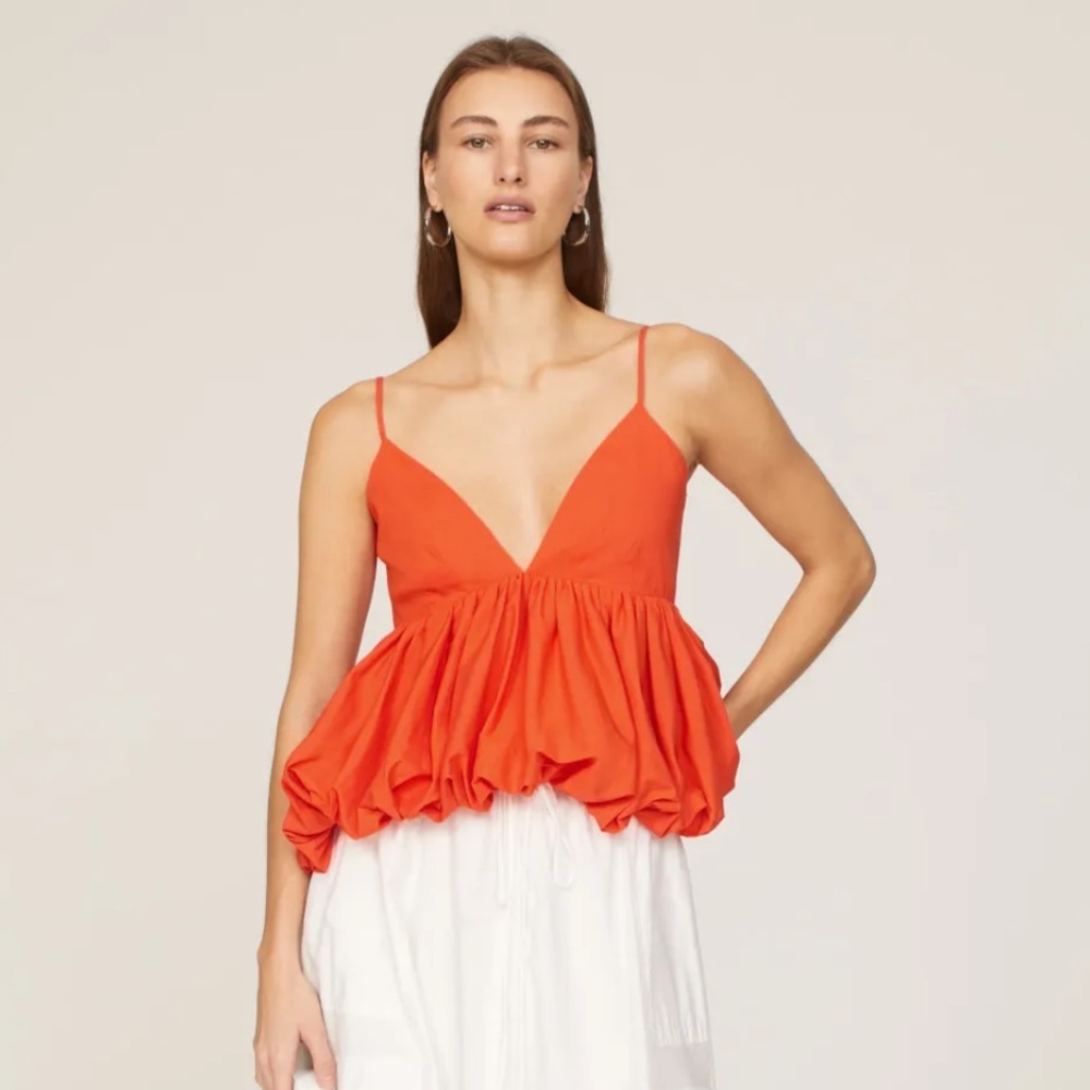 Cinq a Sept Bold Orange Strappy Top
